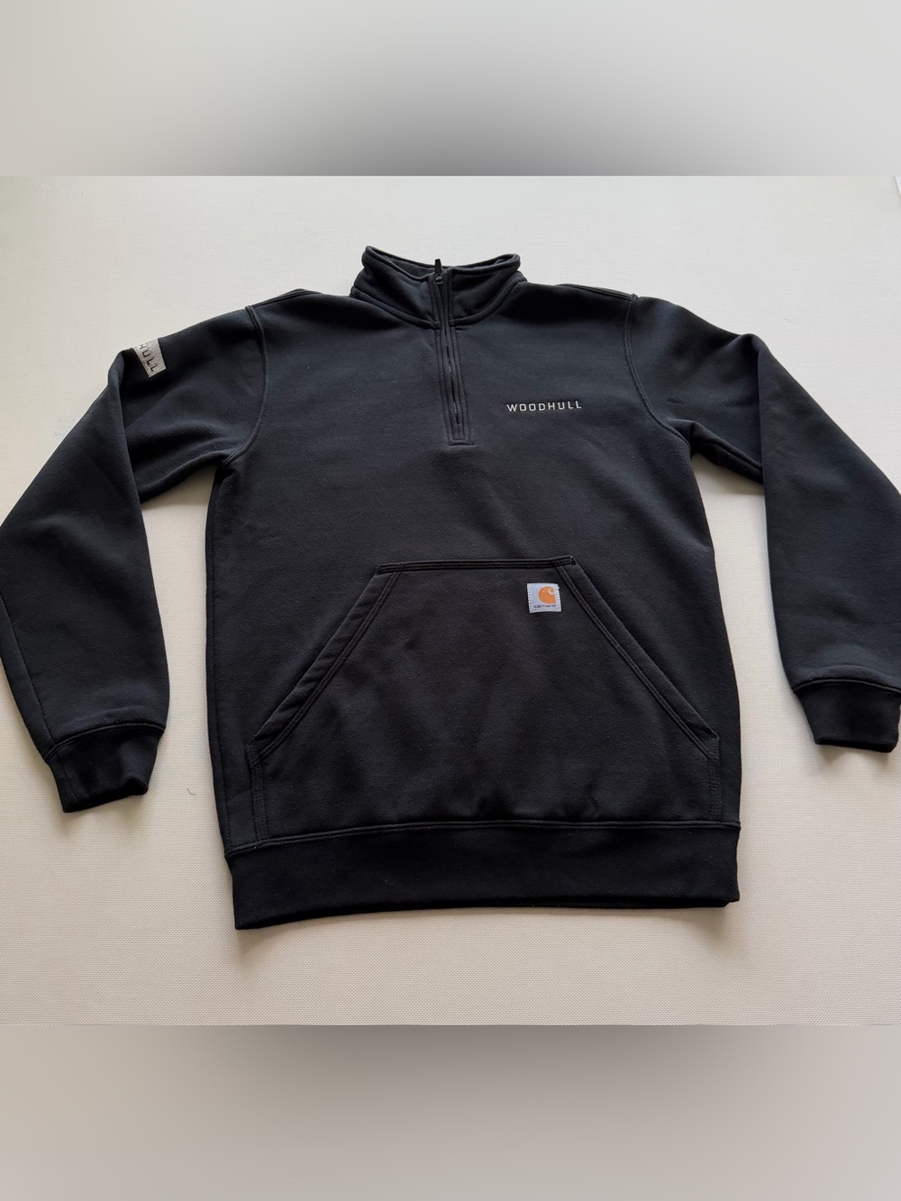 Carhartt Black Woodhull Half-Zip Pullover Loose Fit Size S